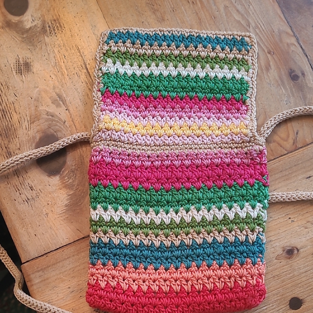 The Sak Crochet Crossbody Bag - Pink, Green, Blue & Cream - Picture 5 of 6
